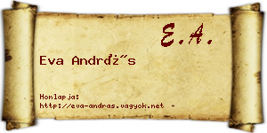 Eva András névjegykártya
